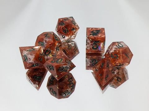 Copper Wyrm 7 Piece Tabletop Gaming Dice Set